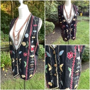 Embroidered vintage vest